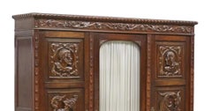 1800's Antique Spanish, Renaissance Revival, Figural, Carved, Masks, Bookcase!!