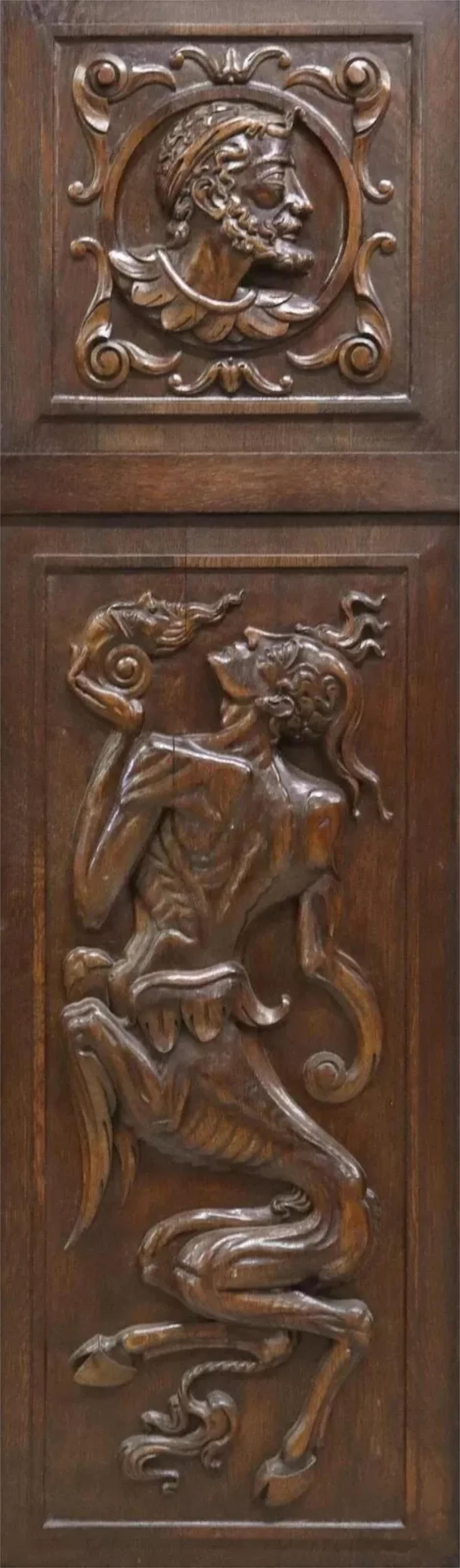 ¡¡1800's Antiguo Español, Renacimiento, Figural, Tallado, Máscaras, Librero!! Madera en venta