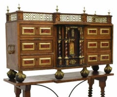 1800's Antique Spanish Traveling Desk and Console Table, With Grill, Vargueno!!