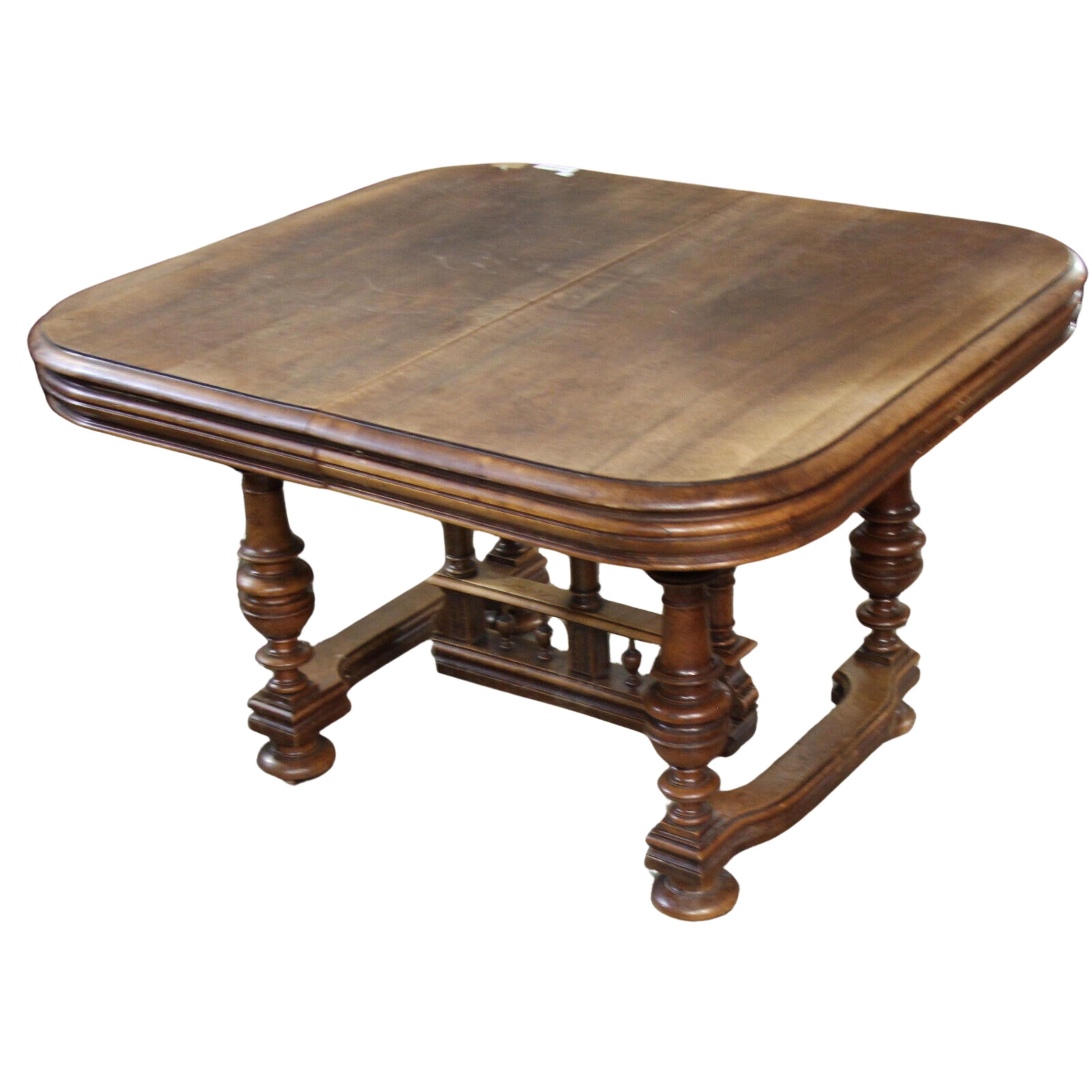 Carved 1800's Antique  Square, French, Dark Wood Tones, Dining Table! For Sale