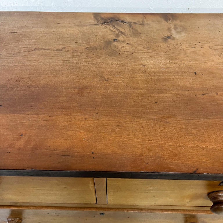 1800s Antique Tall Dresser Skeleton Key Dovetail Design Solid Cherry