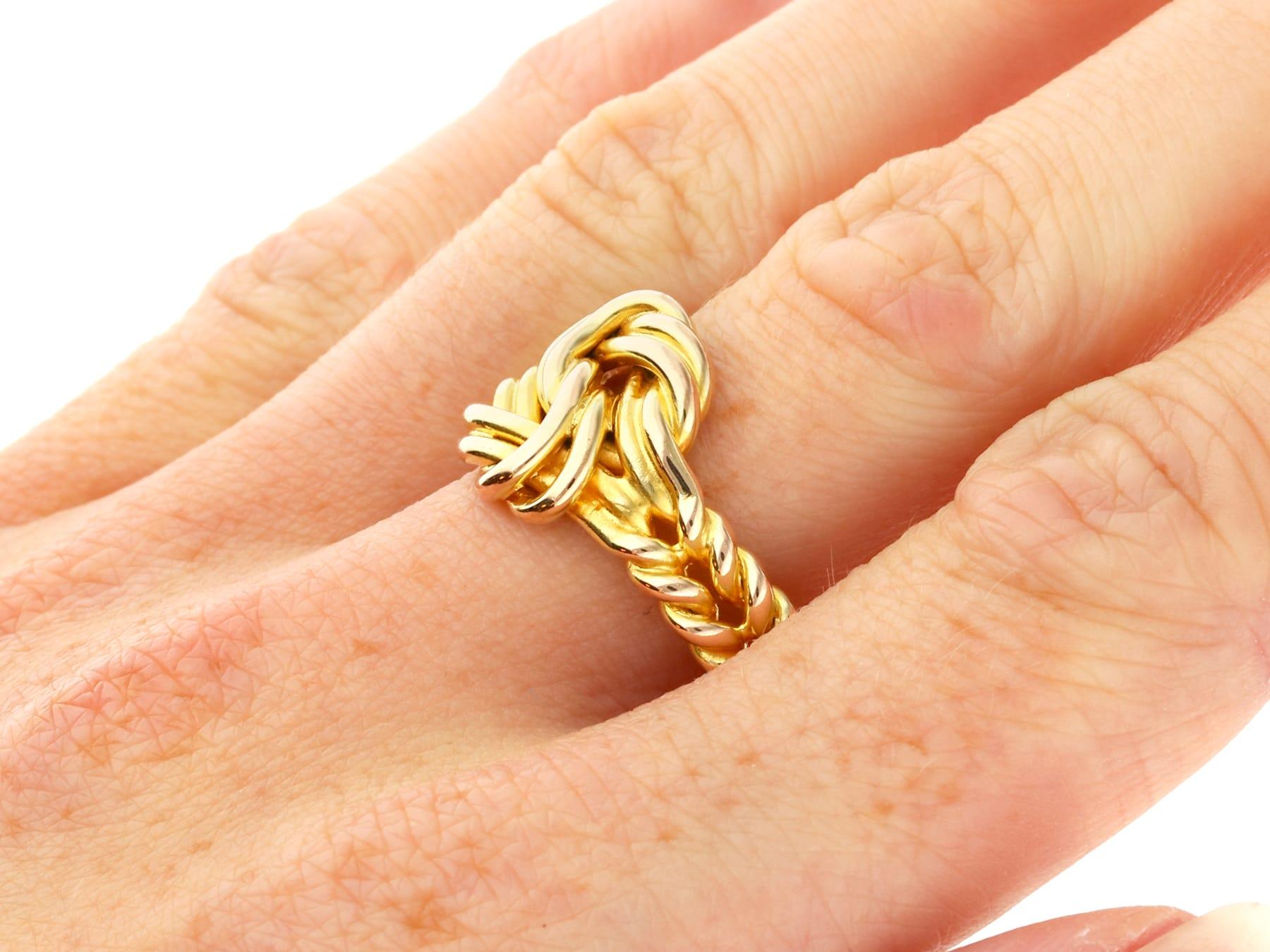 1800s Antique Victorian 18k Yellow Gold Knot Ring 1