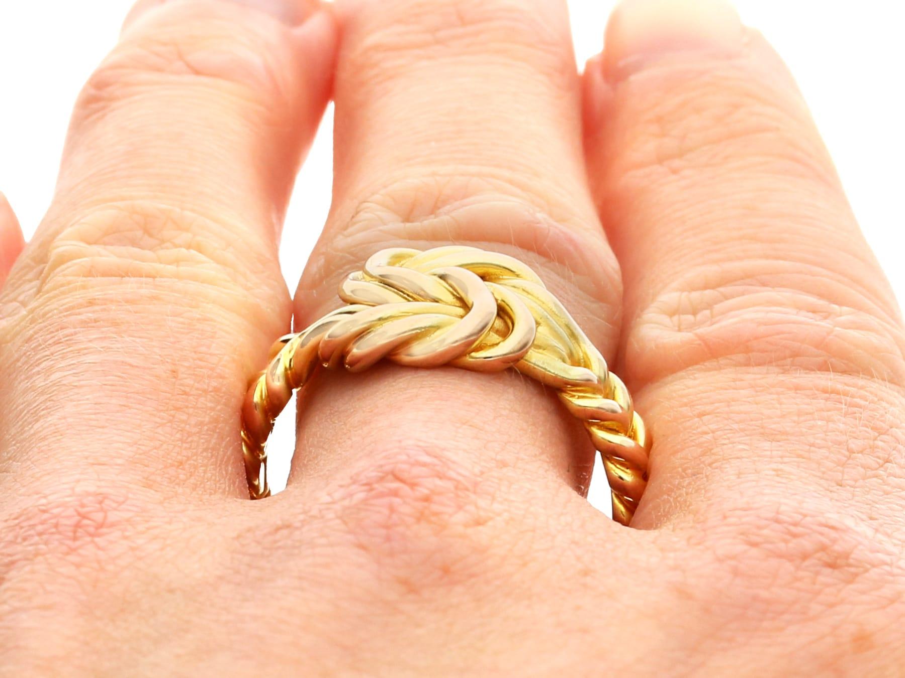 1800s Antique Victorian 18k Yellow Gold Knot Ring 2