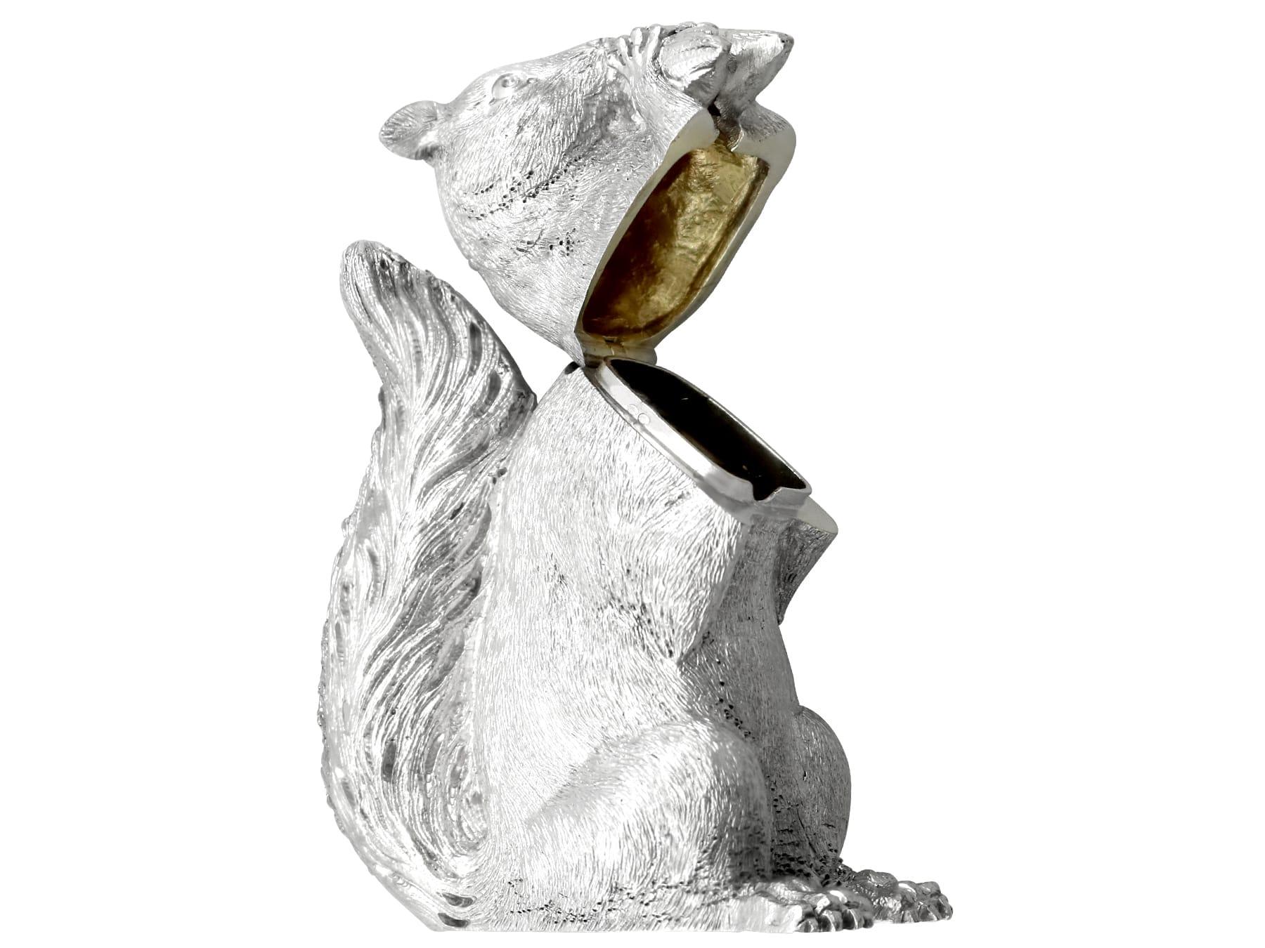1800s Antique Victorian Sterling Silver Squirrel Condiment Set For Sale 4
