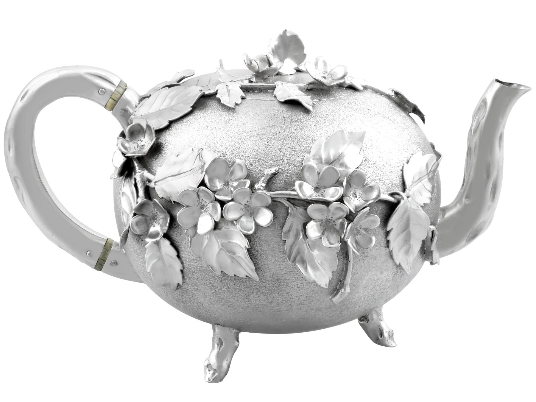 British 1800s Antique William IV Sterling Silver Teapot by Charles Fox II 