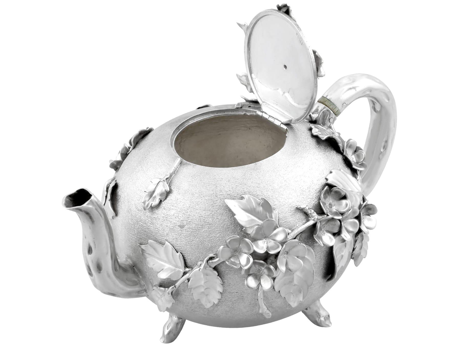 1800s Antique William IV Sterling Silver Teapot by Charles Fox II  1