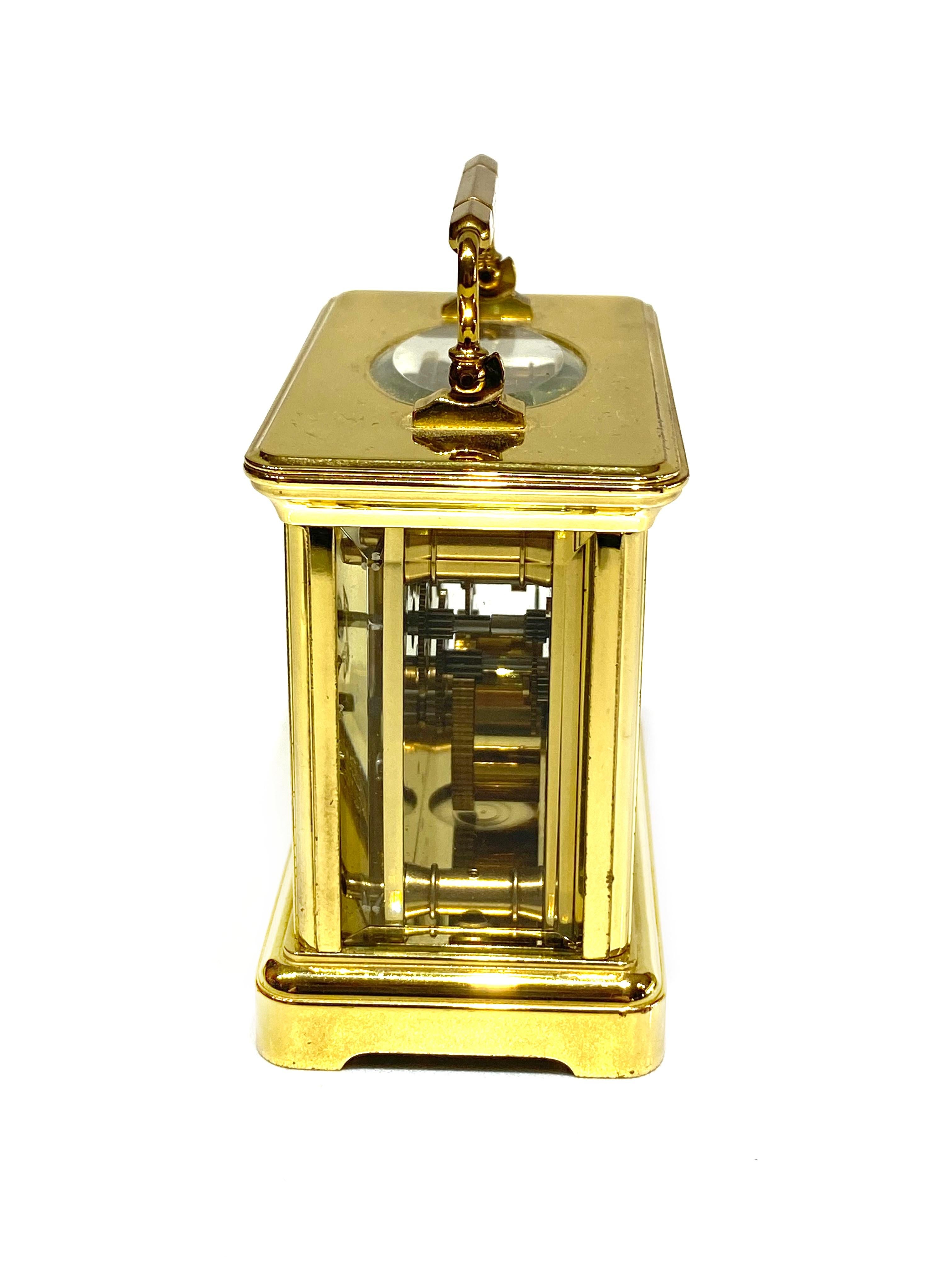 Women's or Men's 1800s Asprey Paris Bronze Brass and Crystal Travel Desk Clock 