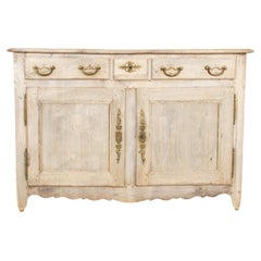 Antique 1800s Belgian Bleached Oak Buffet