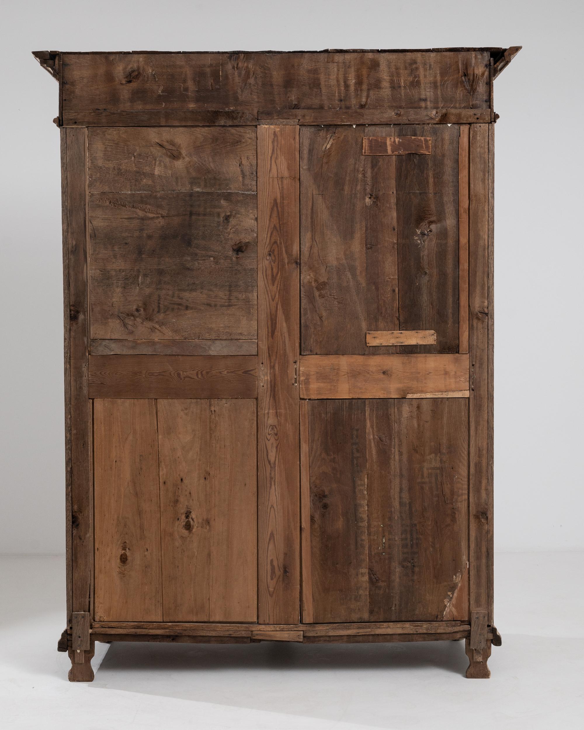 1800s Belgian Provincial Oak Vitrine 8