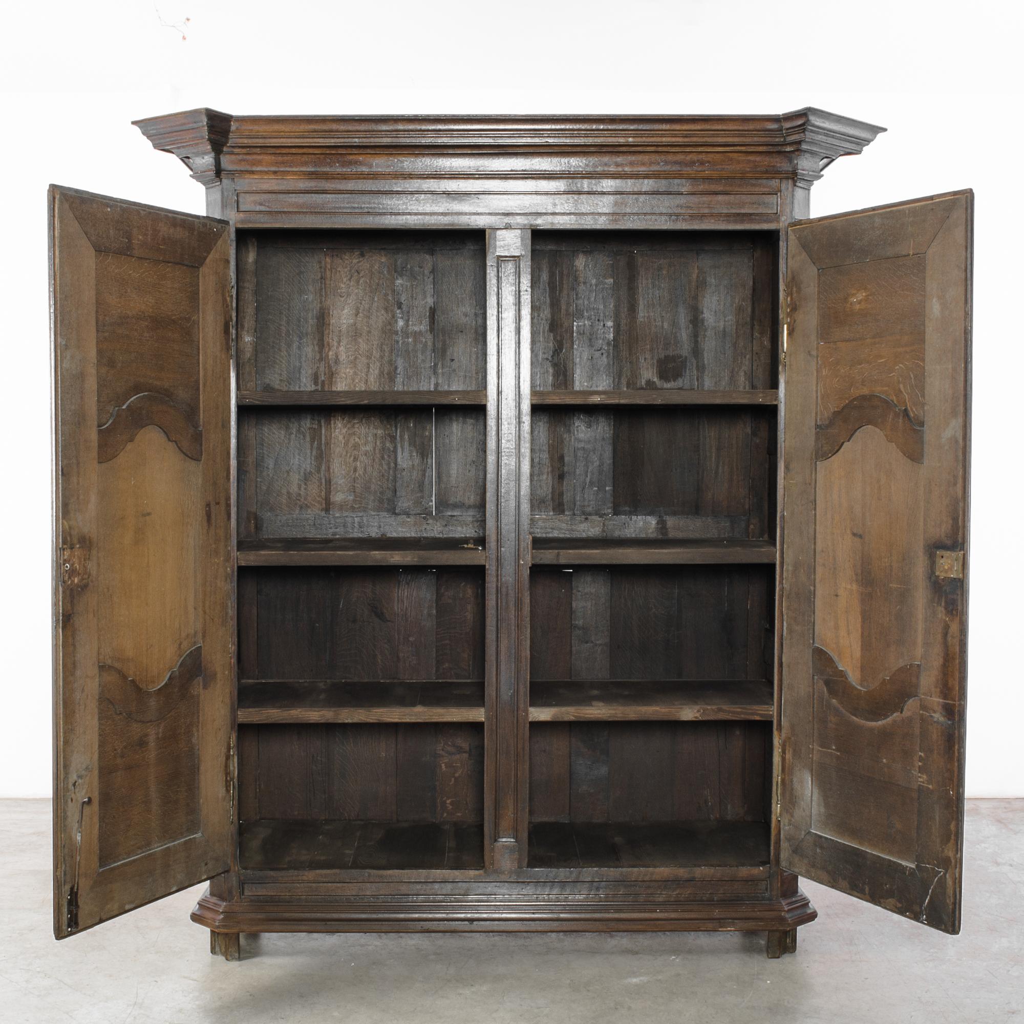 19th Century 1800s Belgian Wooden Armoire with Original Patina