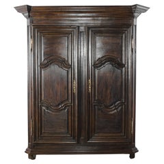 1800s Belgian Wooden Armoire with Original Patina