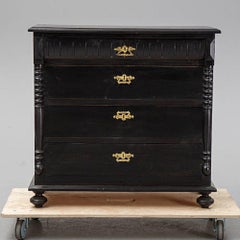 1800s Black Painted Bureau