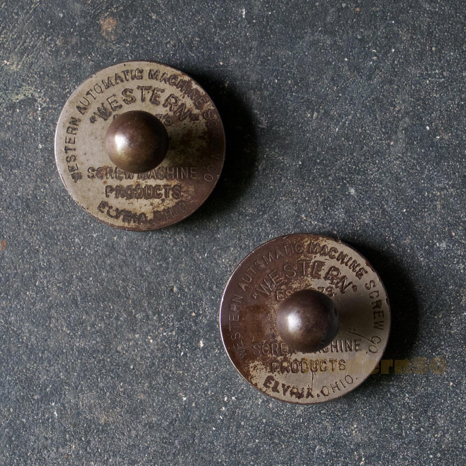 Wonderful pair of ephemera tools, relics from the Midwests' past on your desk. Company markings, date established, impressed. Sold as set of two.
