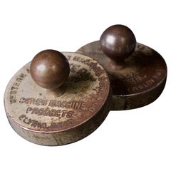 1800s Bollard Paperweight Victorian Machinist Factory Office Salesman Promotion