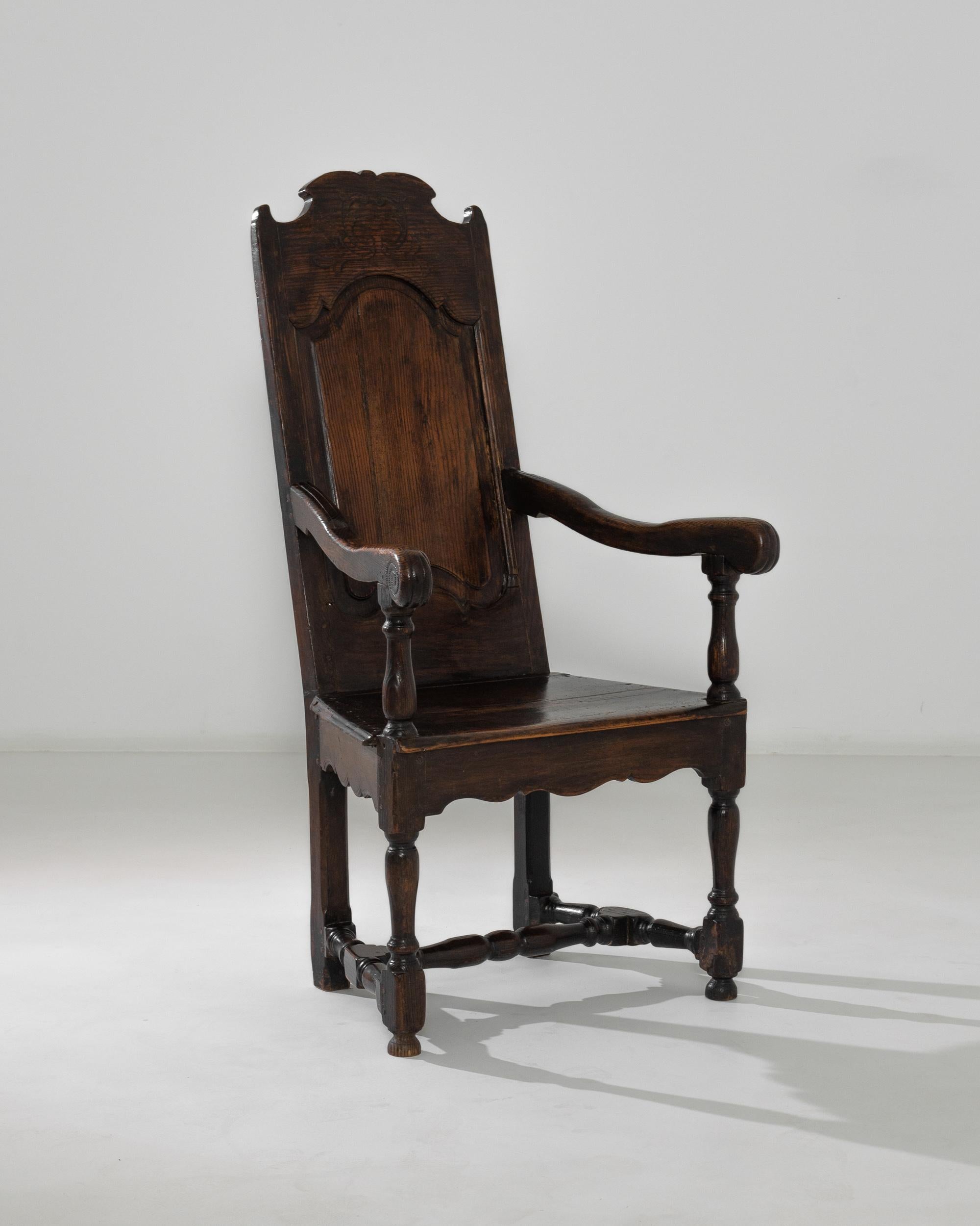 Oak 1800s British Armchair Armchair with Original Patina