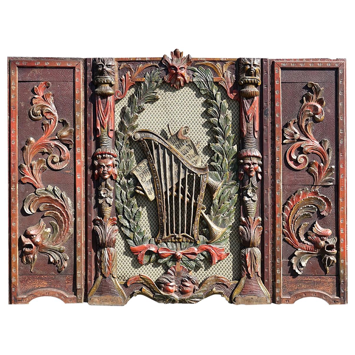 1800s Carrousel or Band Organ Carved Front Panel