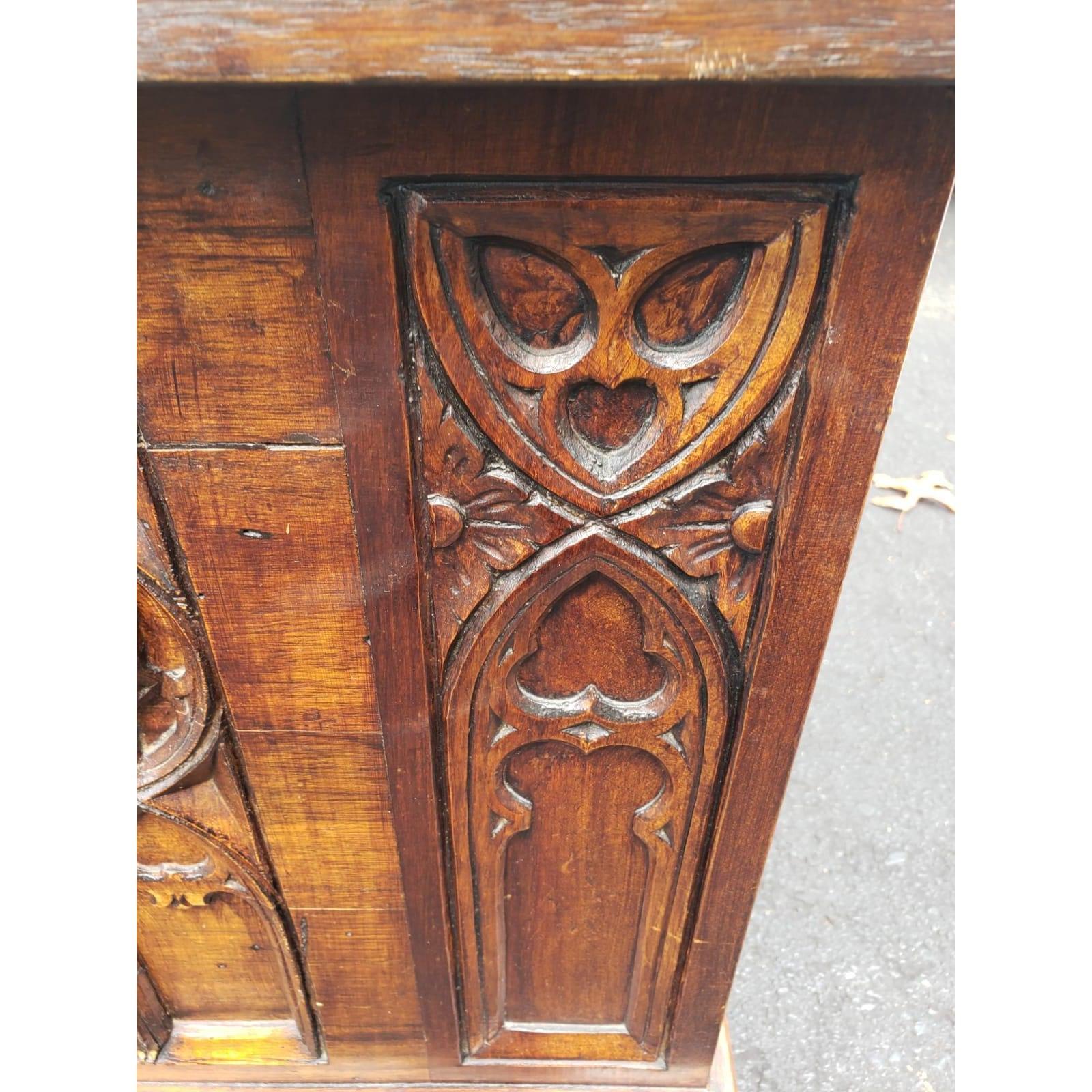 North American 1800s Carved Cedar Chest Blanket Trunk For Sale