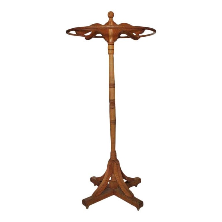 1800s Clothing Store Carousel Coat Brown Wood Rack For Sale at 1stDibs