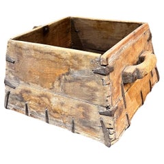 Boîte décorative en bois ancienne des années 1800 forgée à la main 