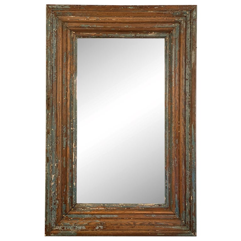 1800s Distressed Wood Molding Wall, Wooden Molding For Mirrors