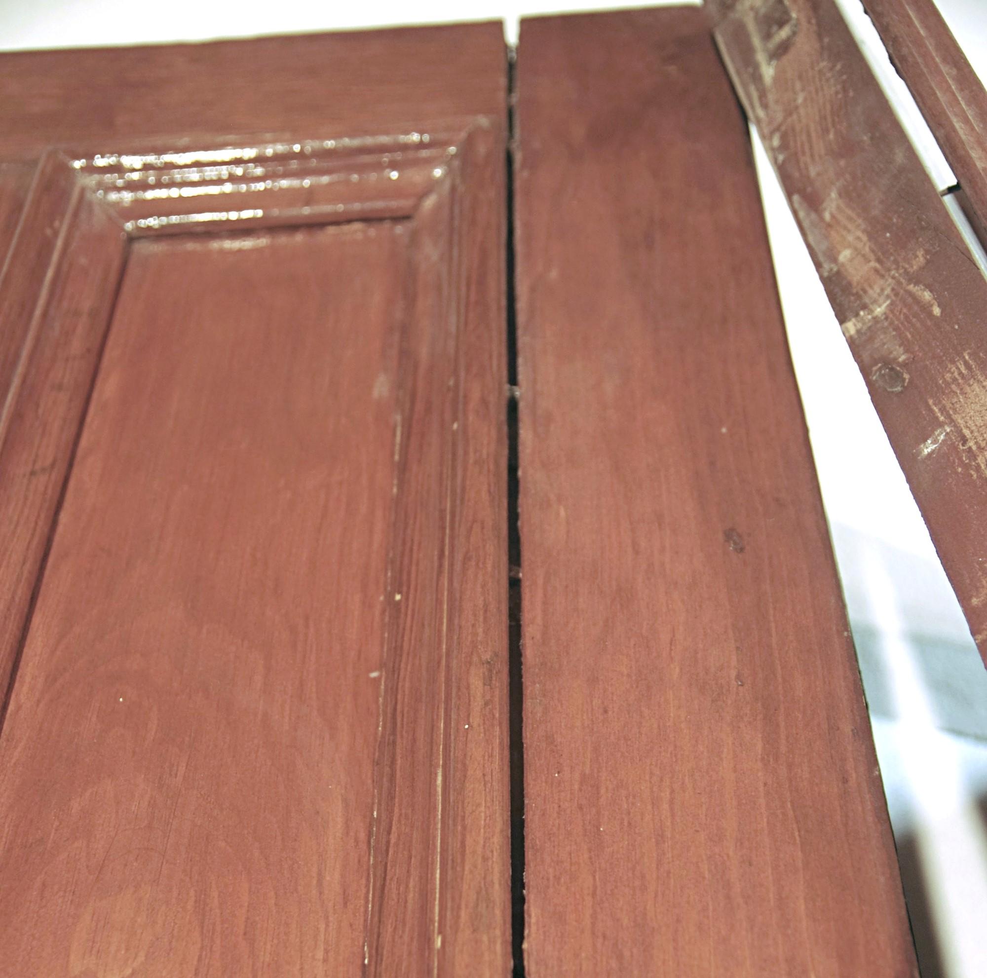1800s Double 4 Pane Wood Door Set 3