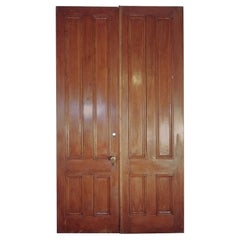 1800s Double 4 Pane Wood Door Set