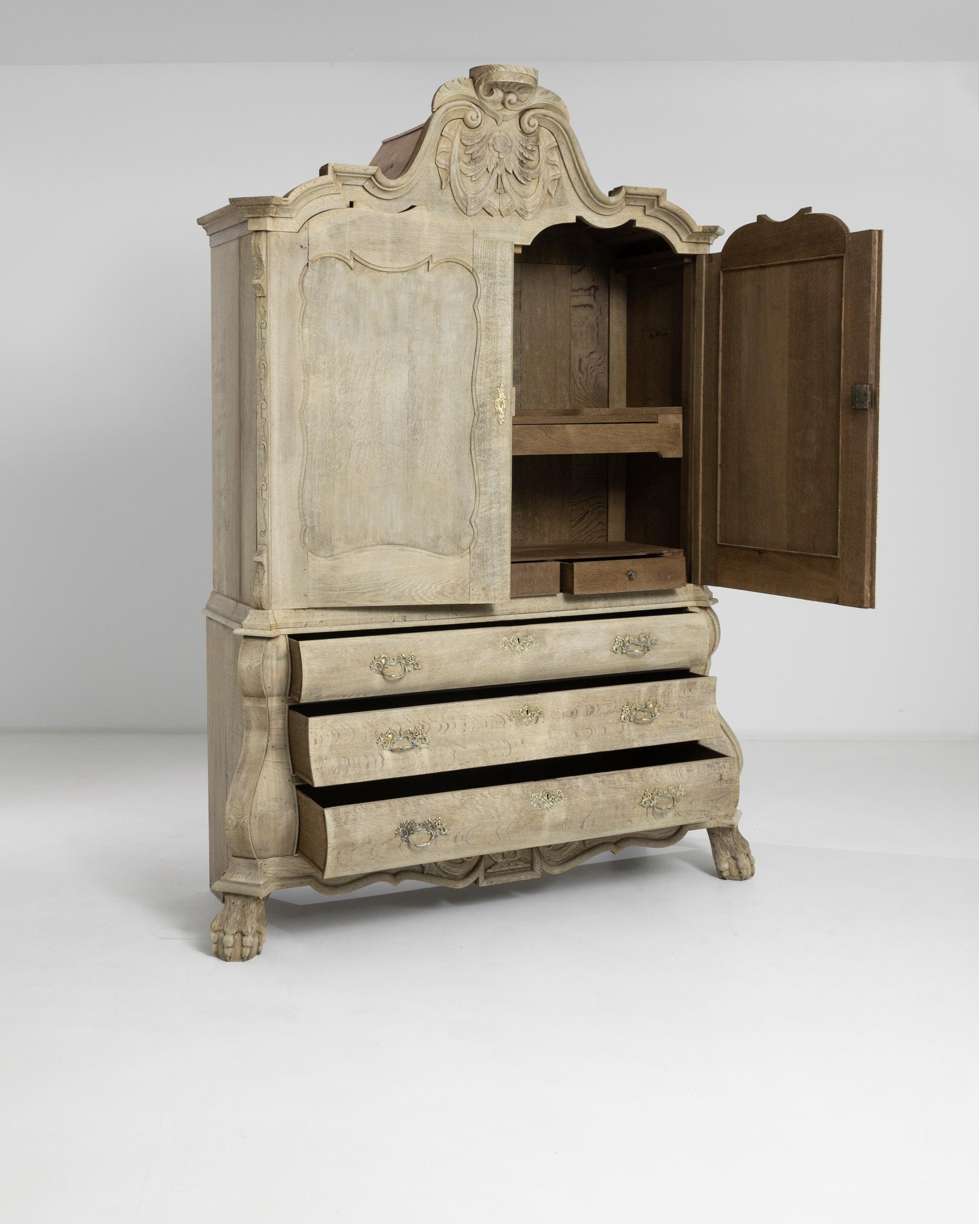 1800s Dutch Antique Oak Cabinet 4