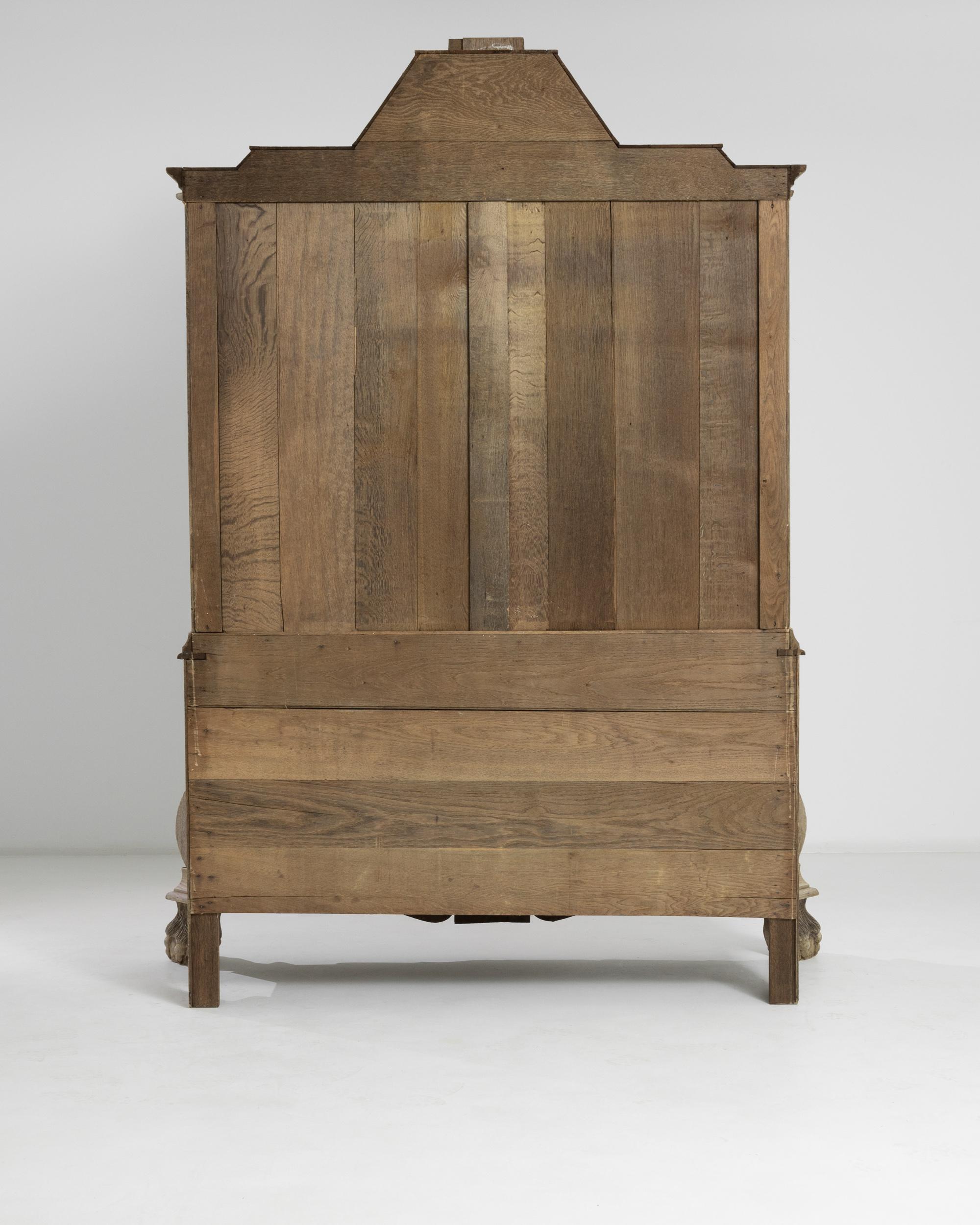 Brass 1800s Dutch Antique Oak Cabinet