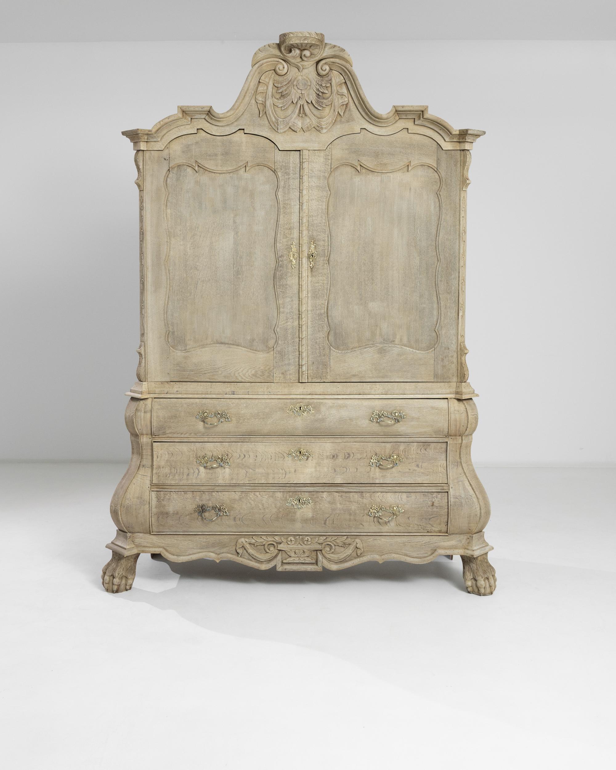 1800s Dutch Antique Oak Cabinet 1