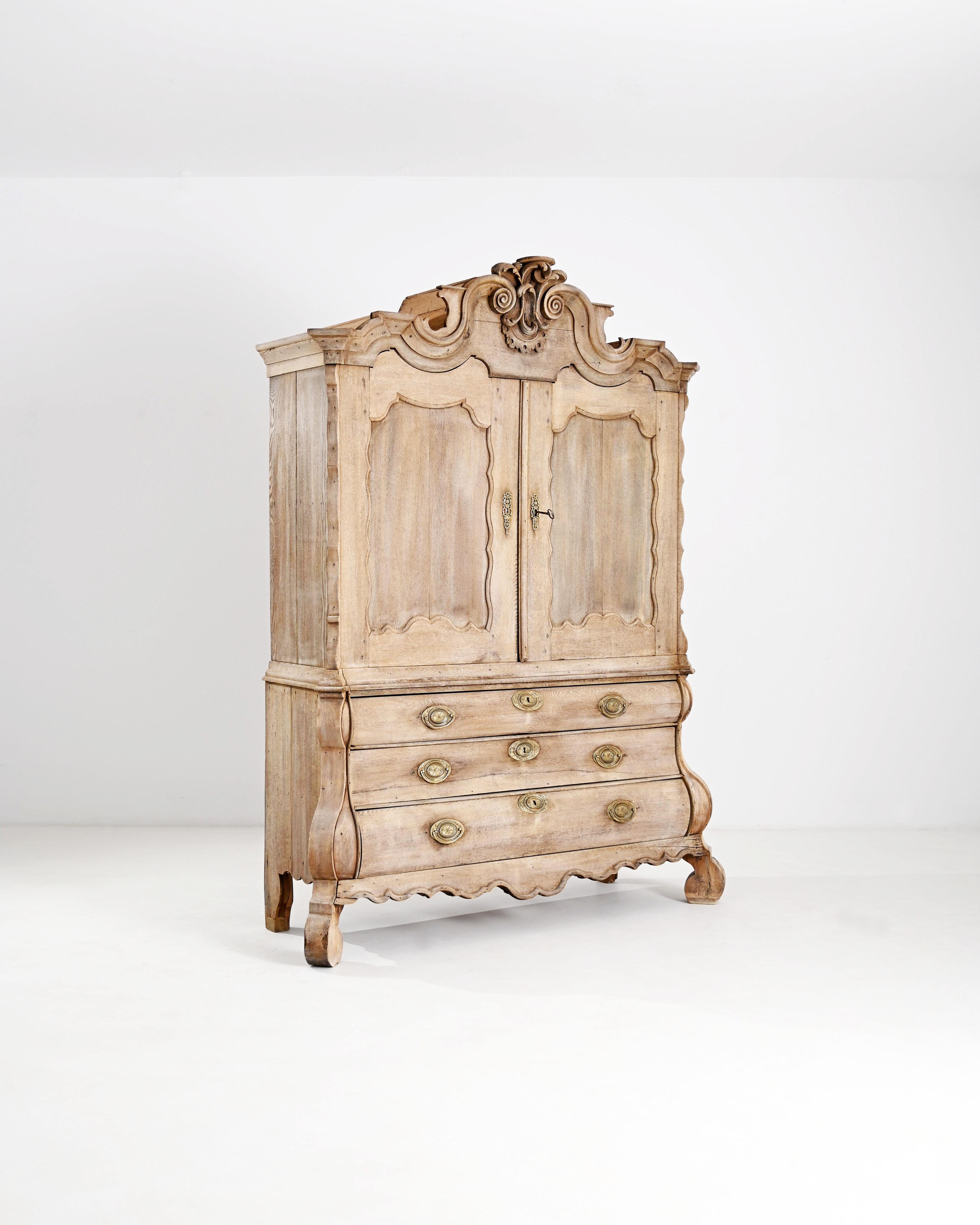 19th Century 1800s, Dutch Baroque Oak Cabinet
