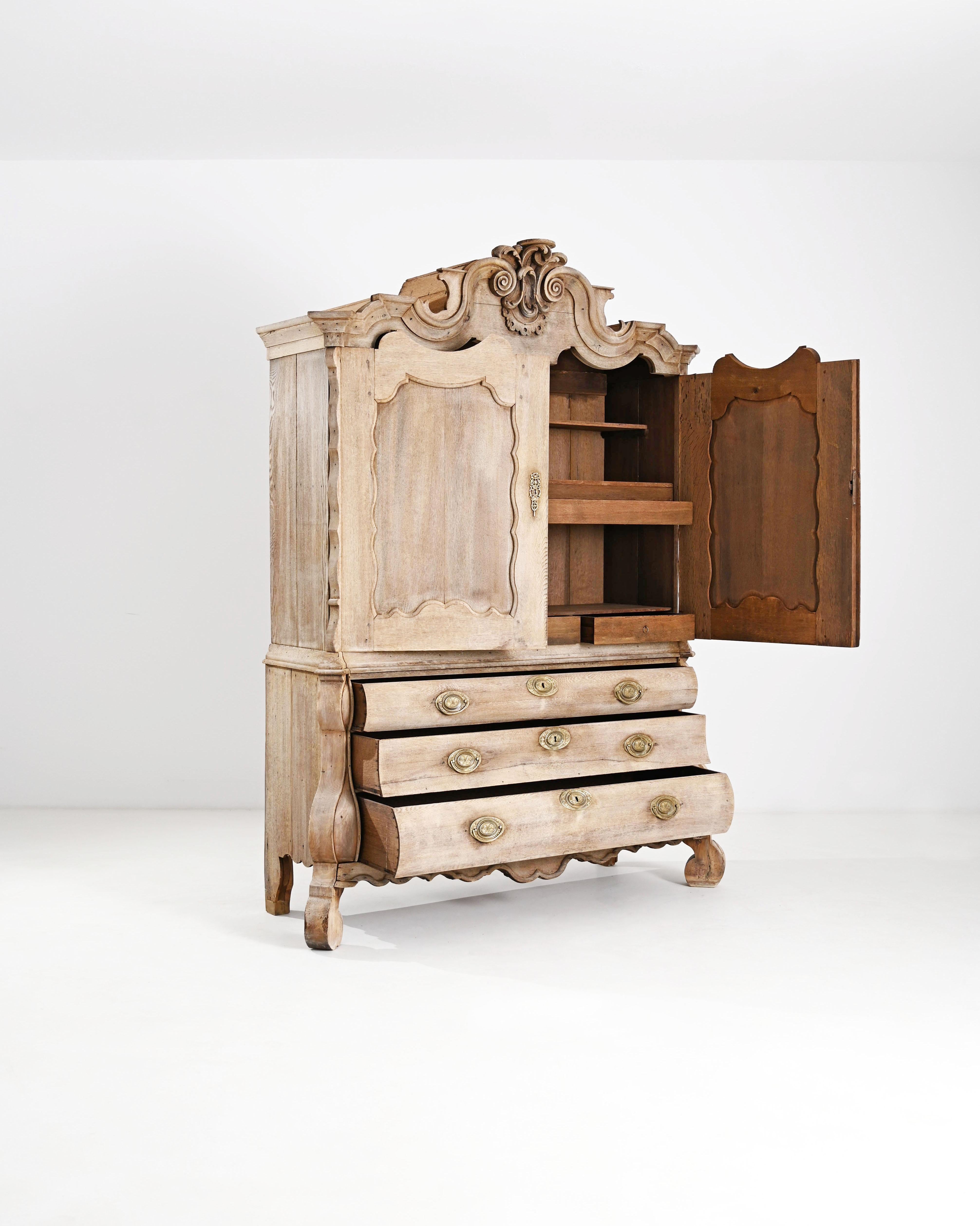 1800s, Dutch Baroque Oak Cabinet 2
