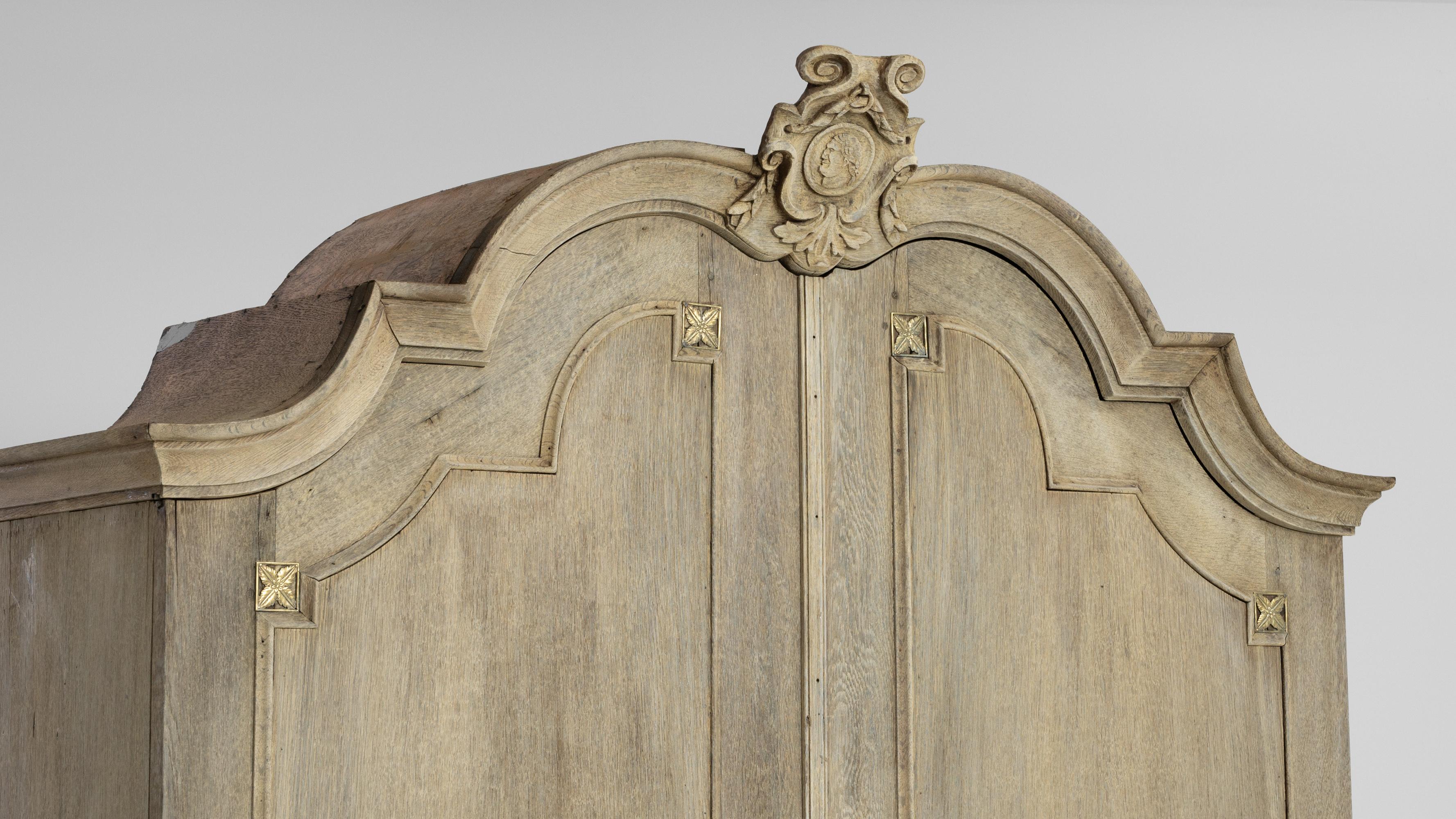 1800s Dutch Bleached Oak Cabinet 5
