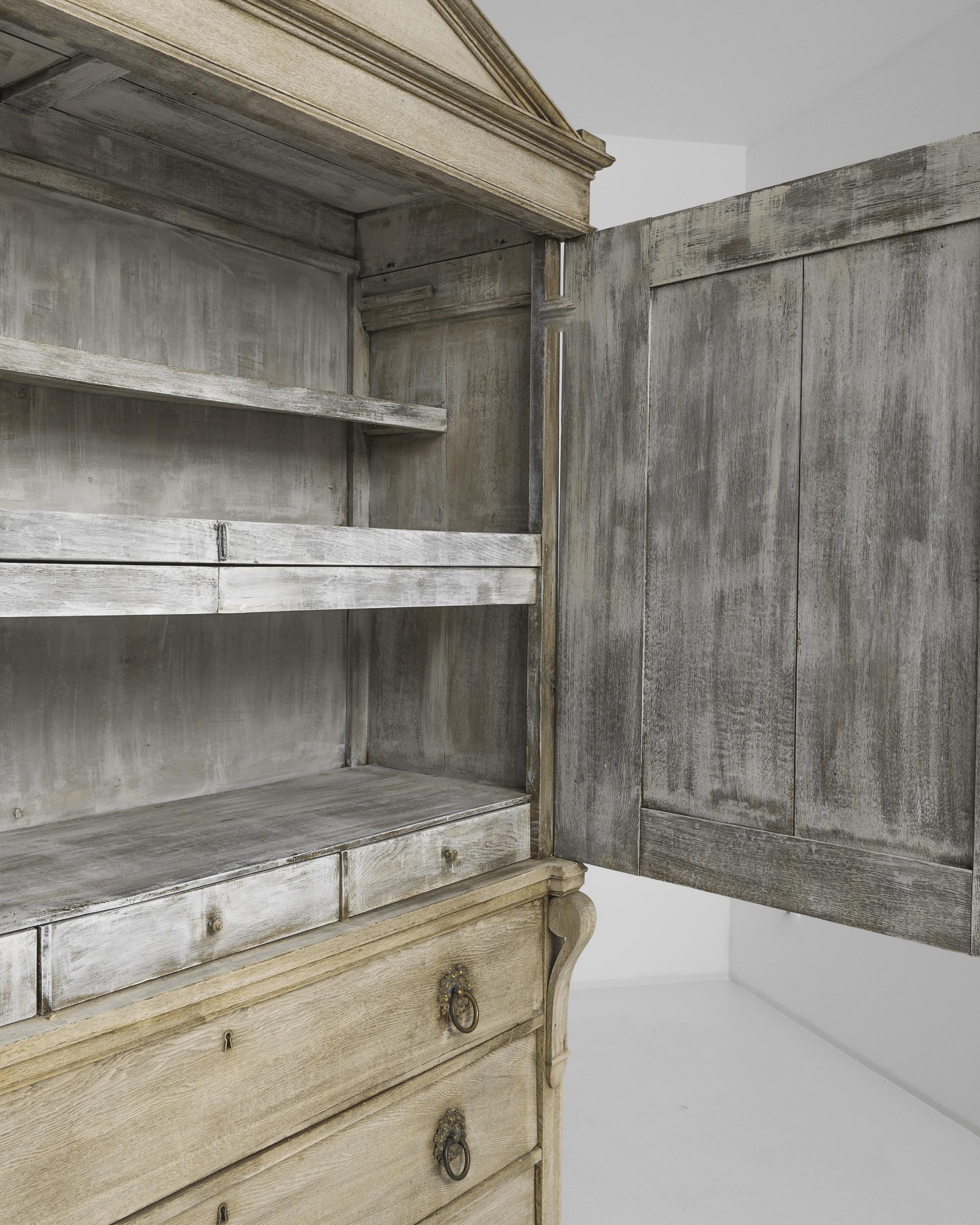 1800s Dutch Bleached Oak Cabinet For Sale 4
