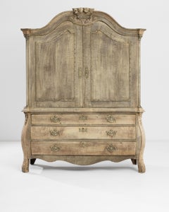 1800s Dutch Bleached Oak Cabinet