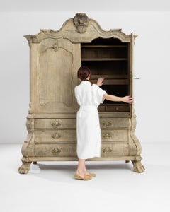 1800s Dutch Bleached Oak Cabinet