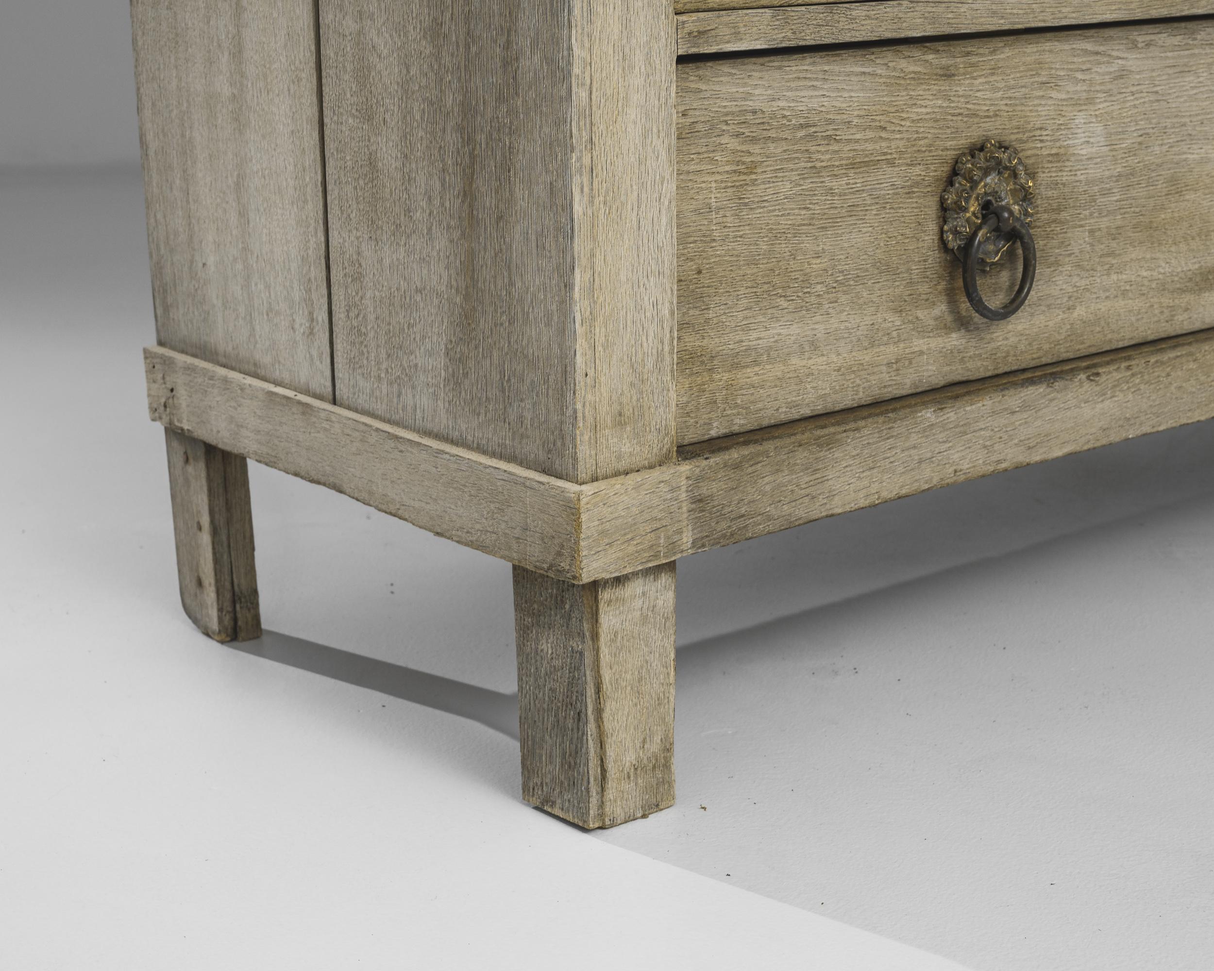 19th Century 1800s Dutch Bleached Oak Cabinet For Sale