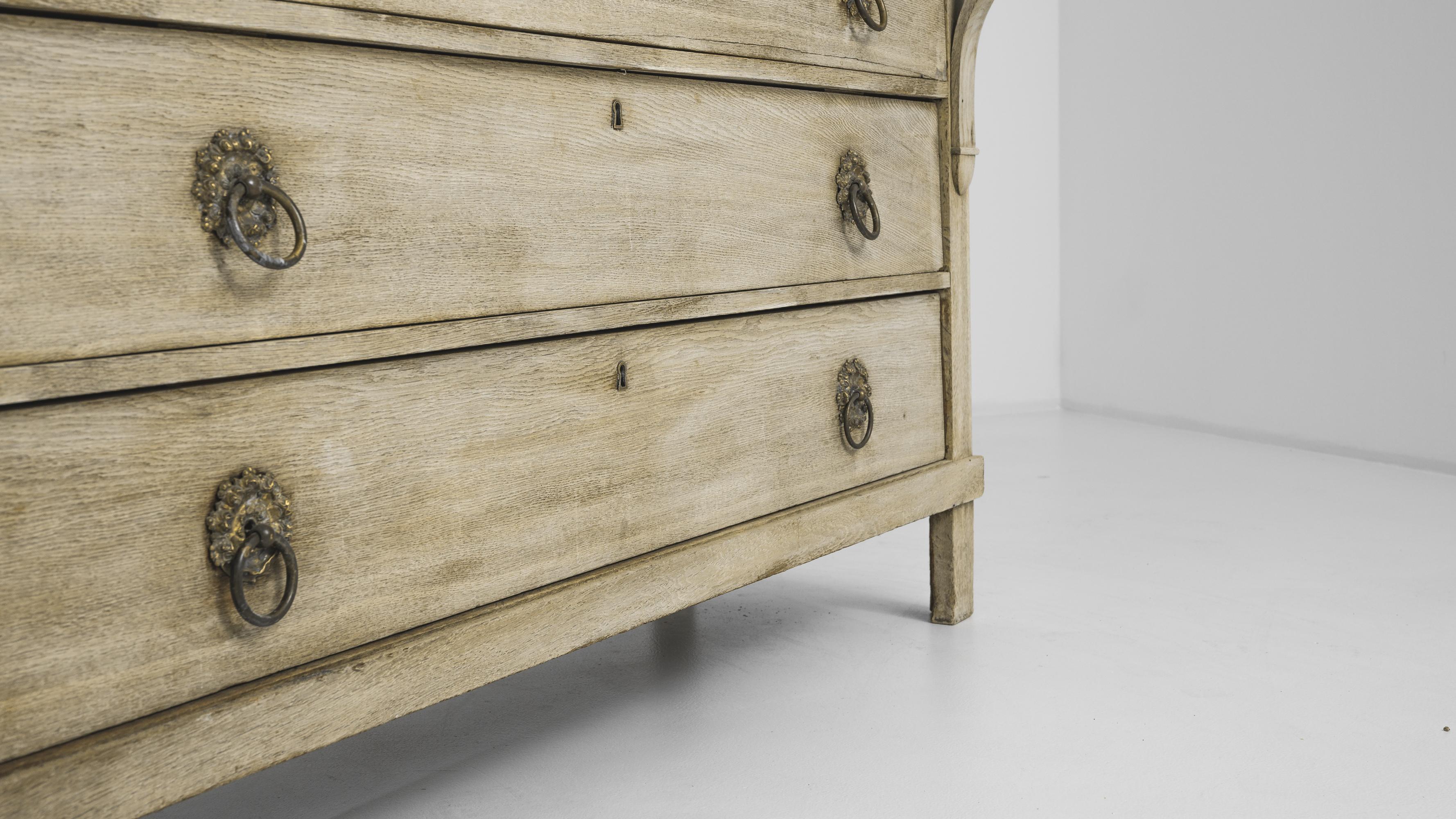 Wood 1800s Dutch Bleached Oak Cabinet For Sale