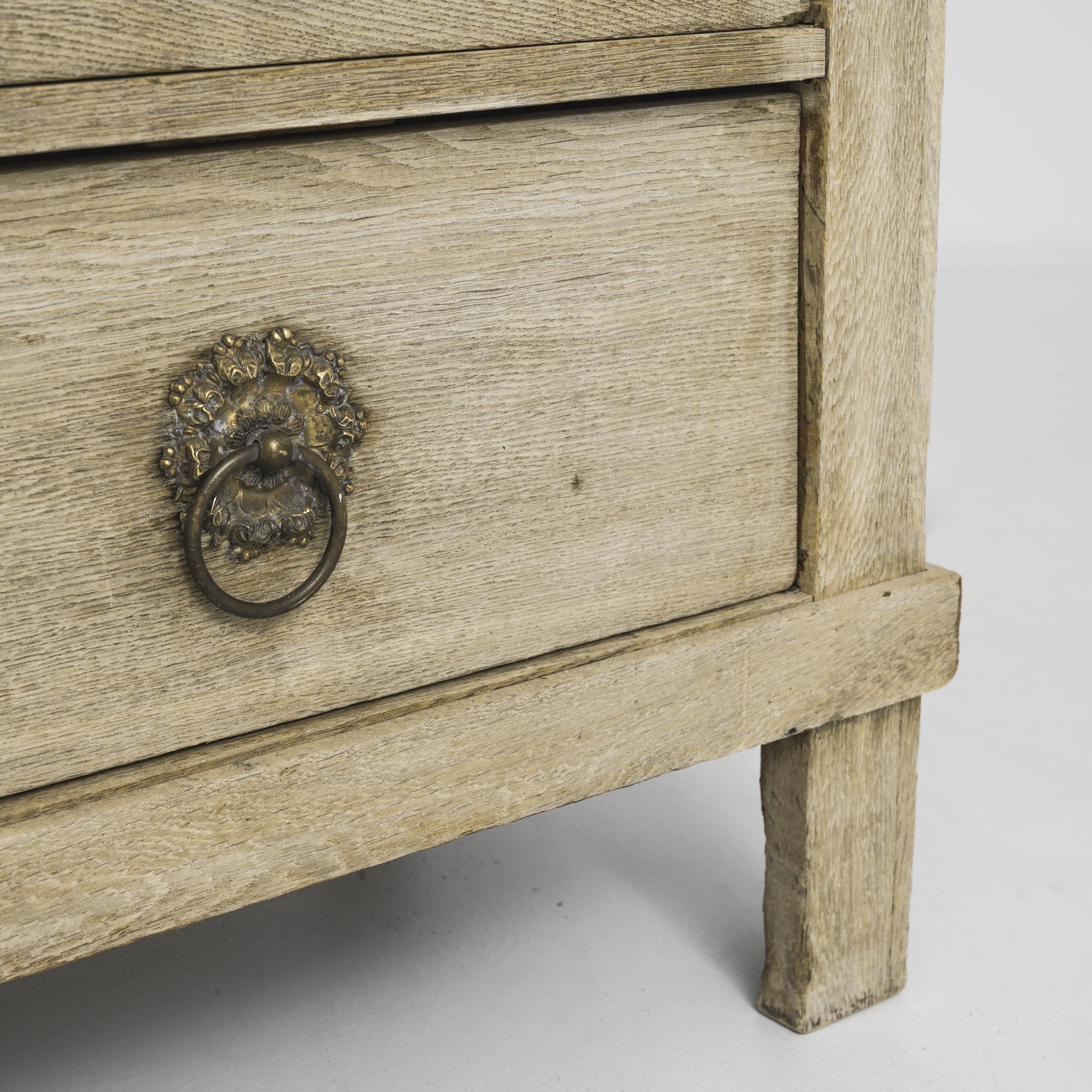 1800s Dutch Bleached Oak Cabinet (Holz) im Angebot