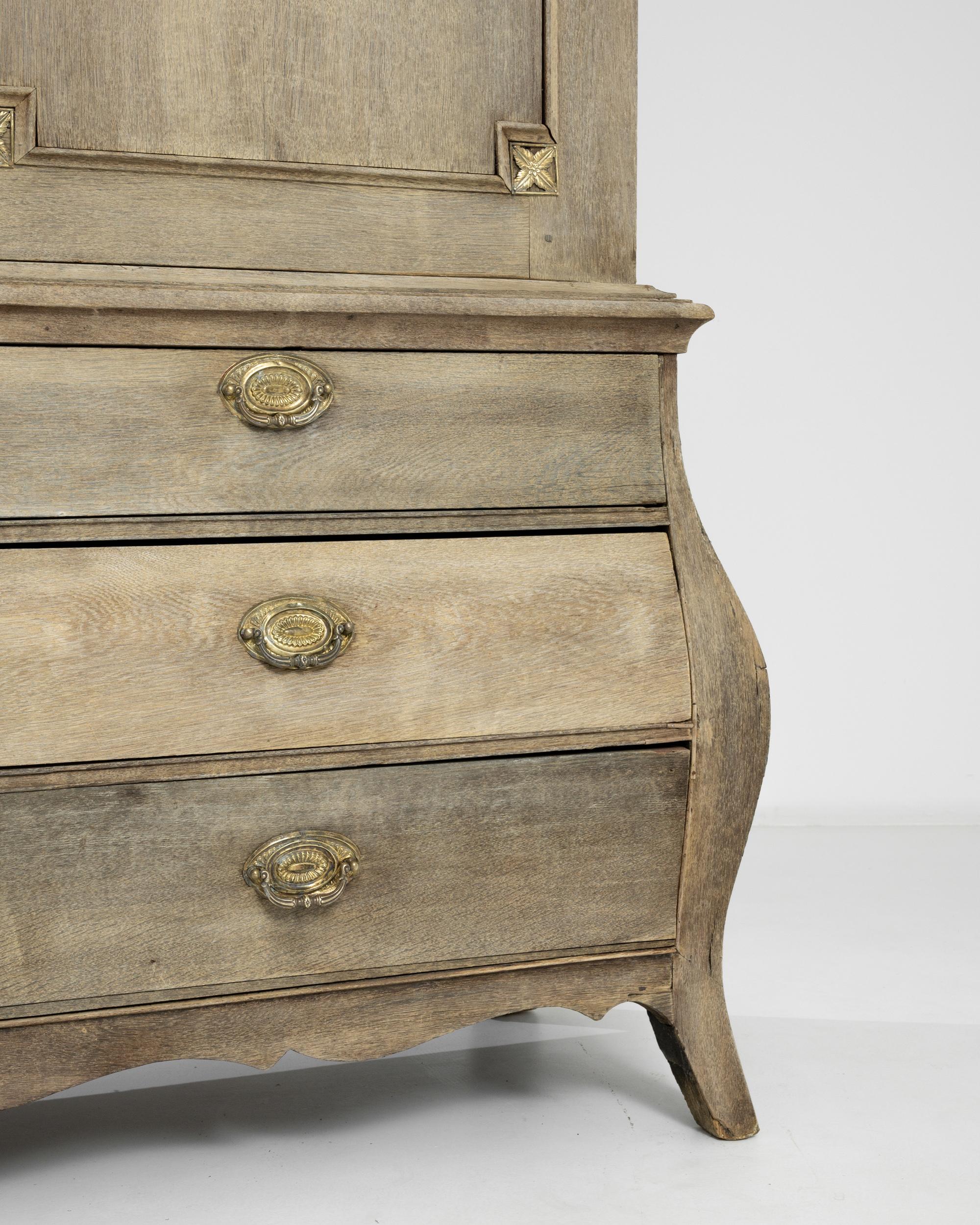 1800s Dutch Bleached Oak Cabinet 3