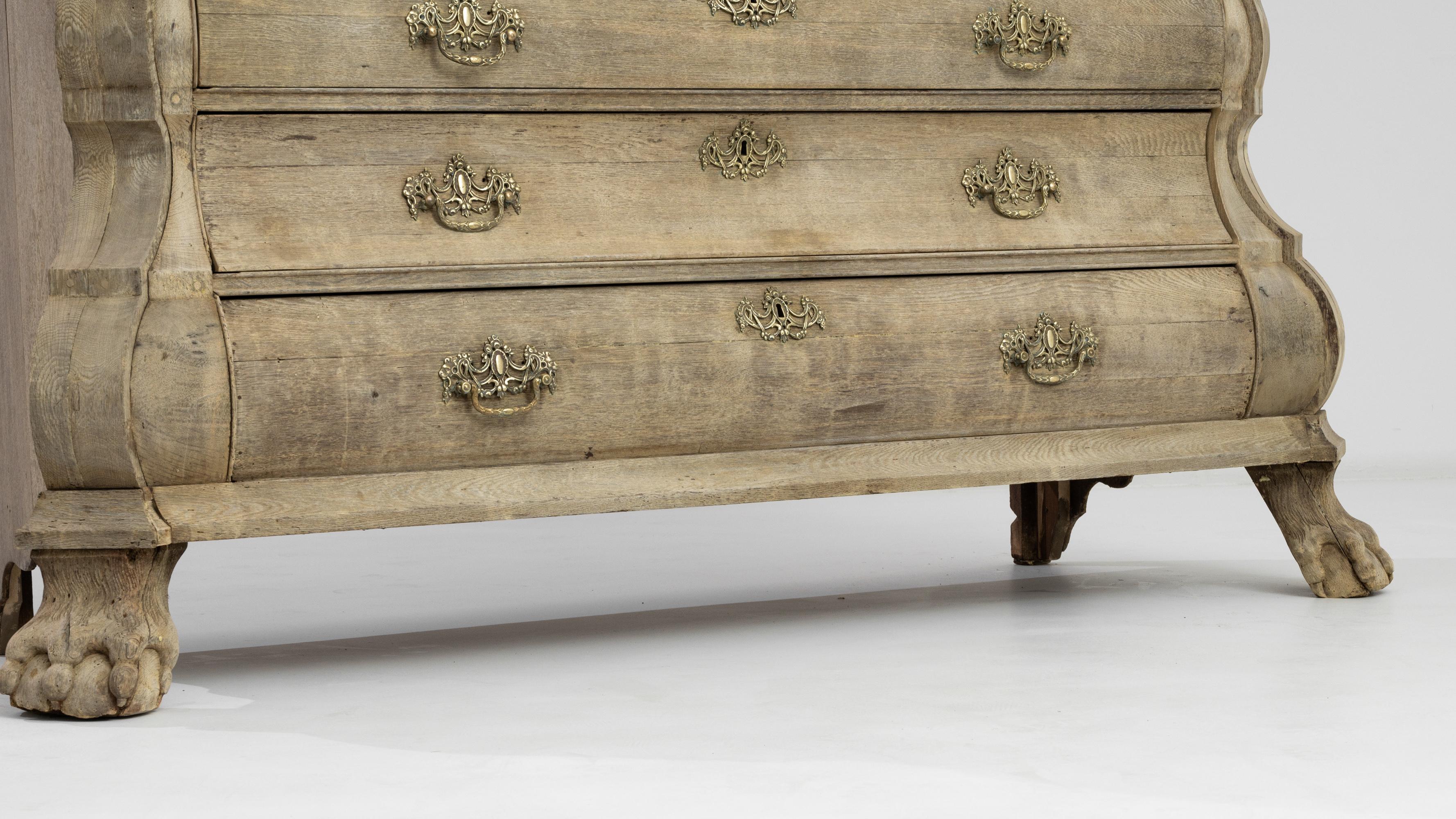 19th Century 1800s Dutch Bleached Oak Cabinet