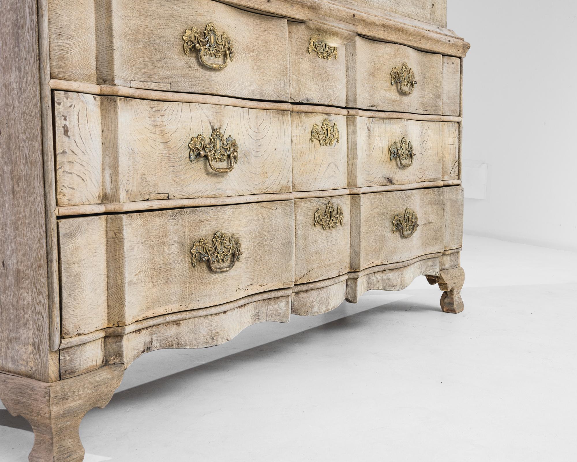 1800s Dutch Bleached Oak Cabinet 4