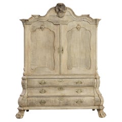 1800s Dutch Bleached Oak Cabinet