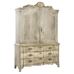 Armoire hollandaise en chêne blanchi des années 1800