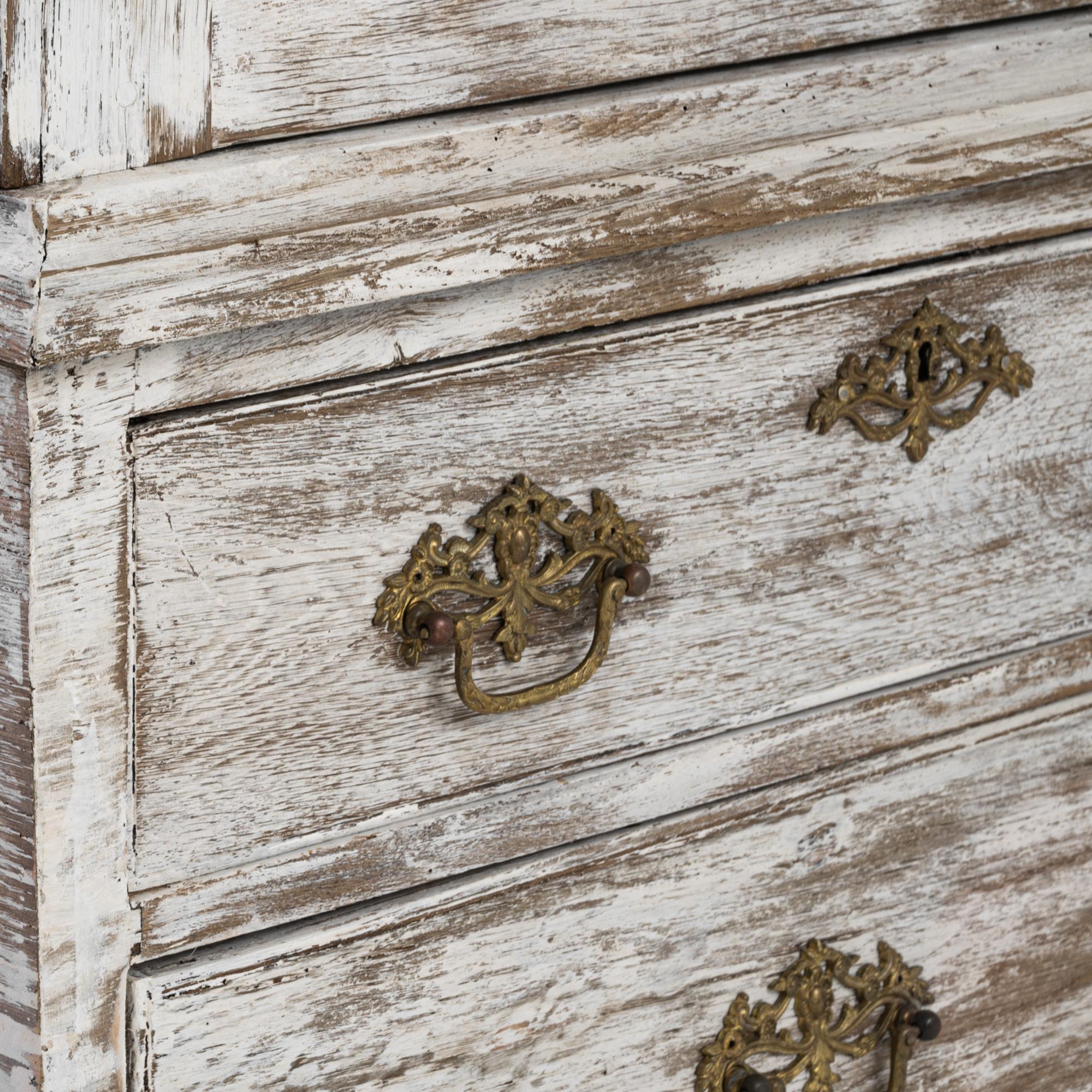 1800s Dutch White Painted Oak Cabinet 4