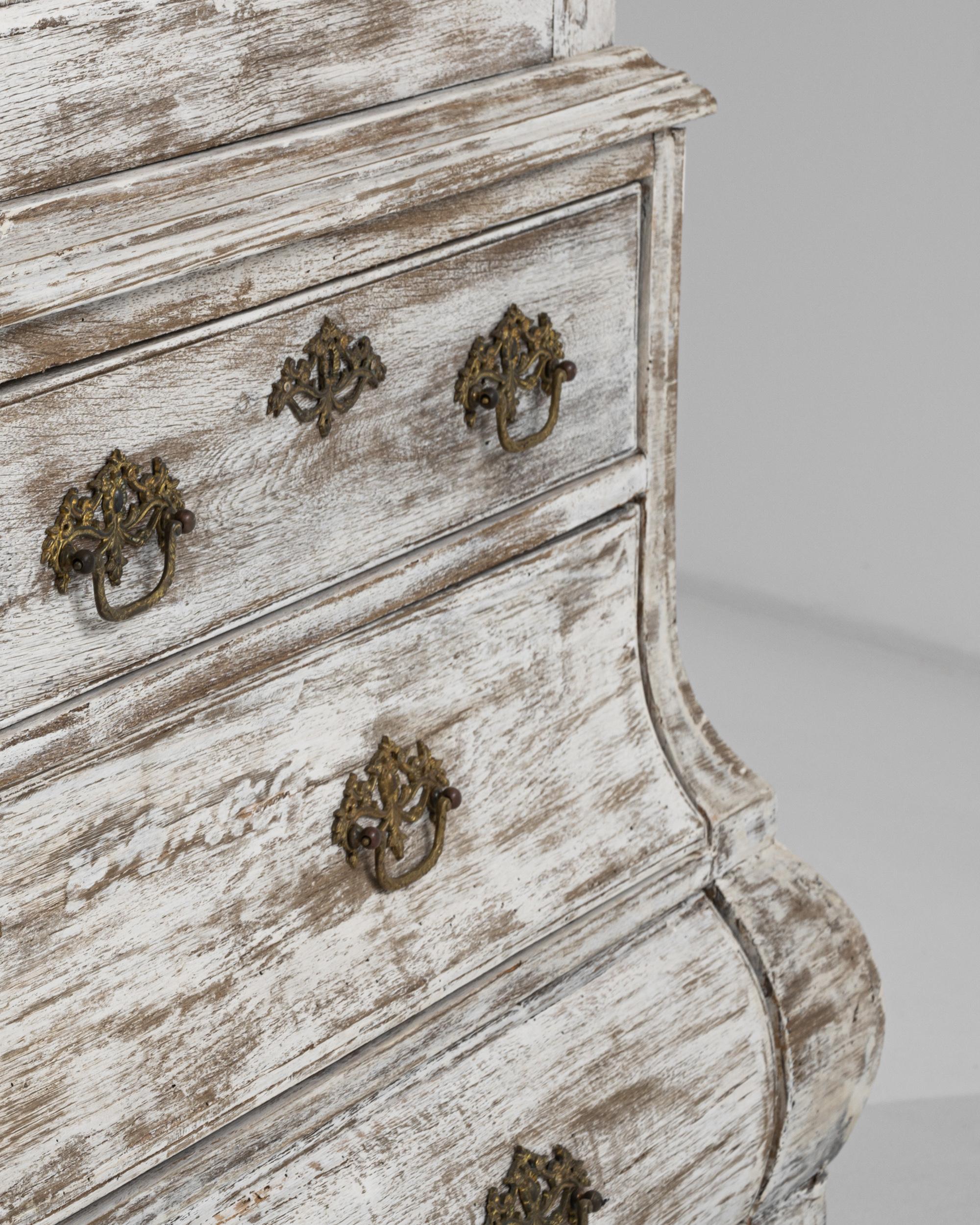 1800s Dutch White Painted Oak Cabinet 5