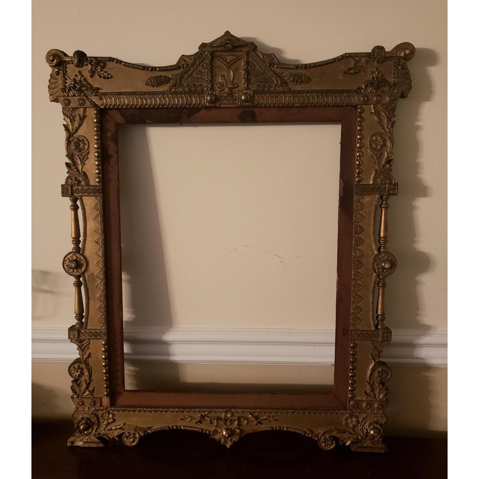 Giltwood 1800s Edward Klauber Wood and Ormolu Ornate Picture Frame For Sale