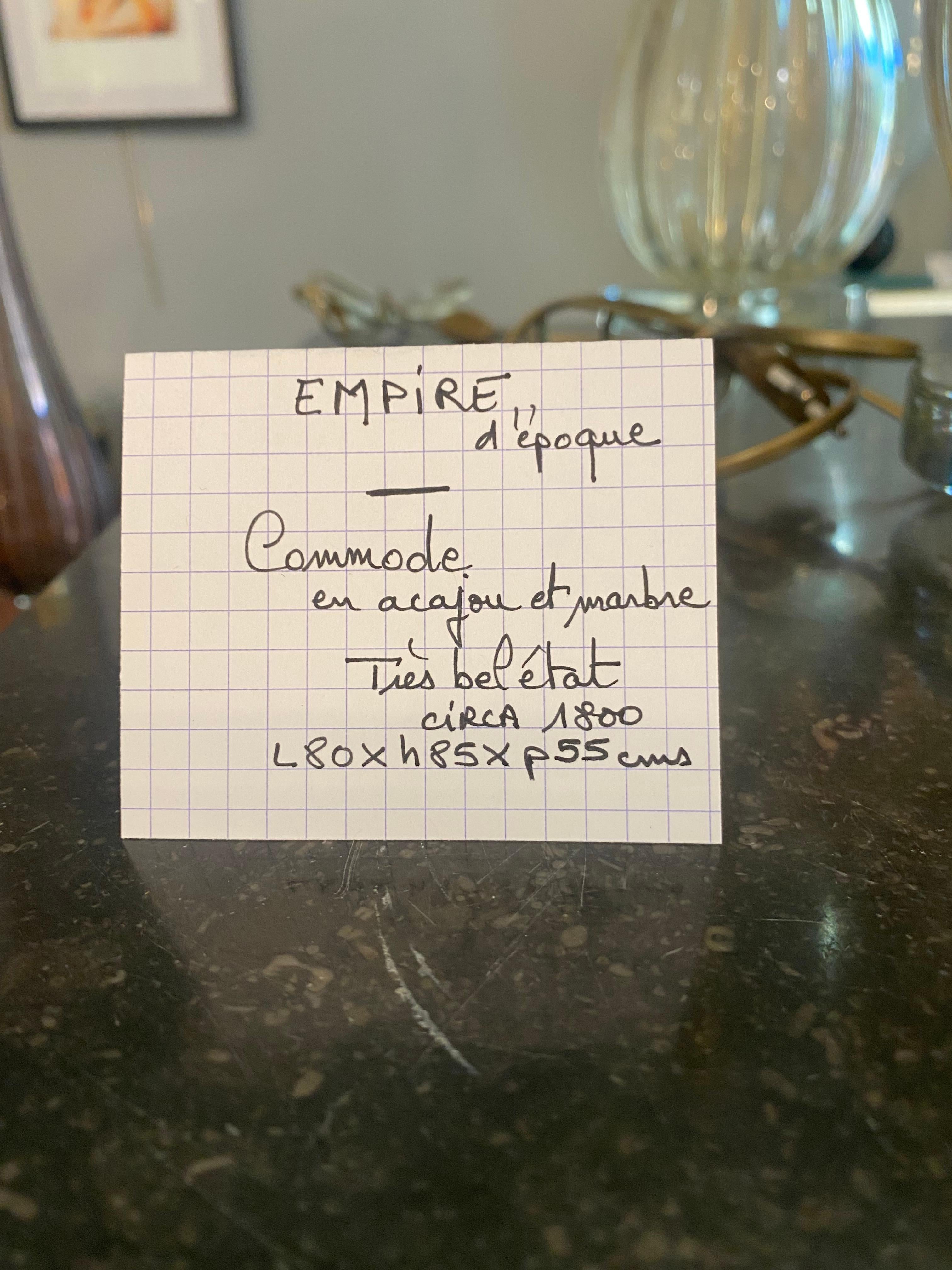 Commode Empire en acajou des années 1800  en vente 4