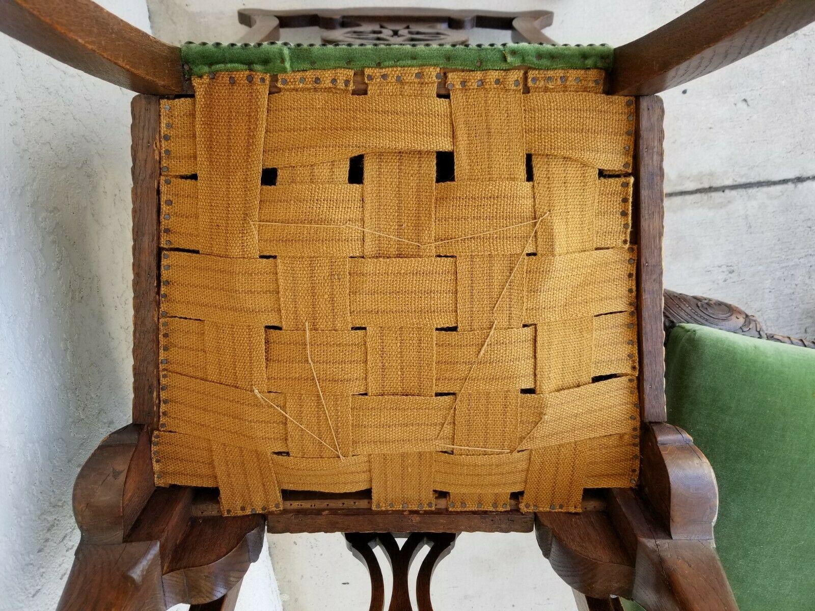 1800's English Oak Ball Claw Chippendale Dining Chairs Set von 5 im Angebot 4