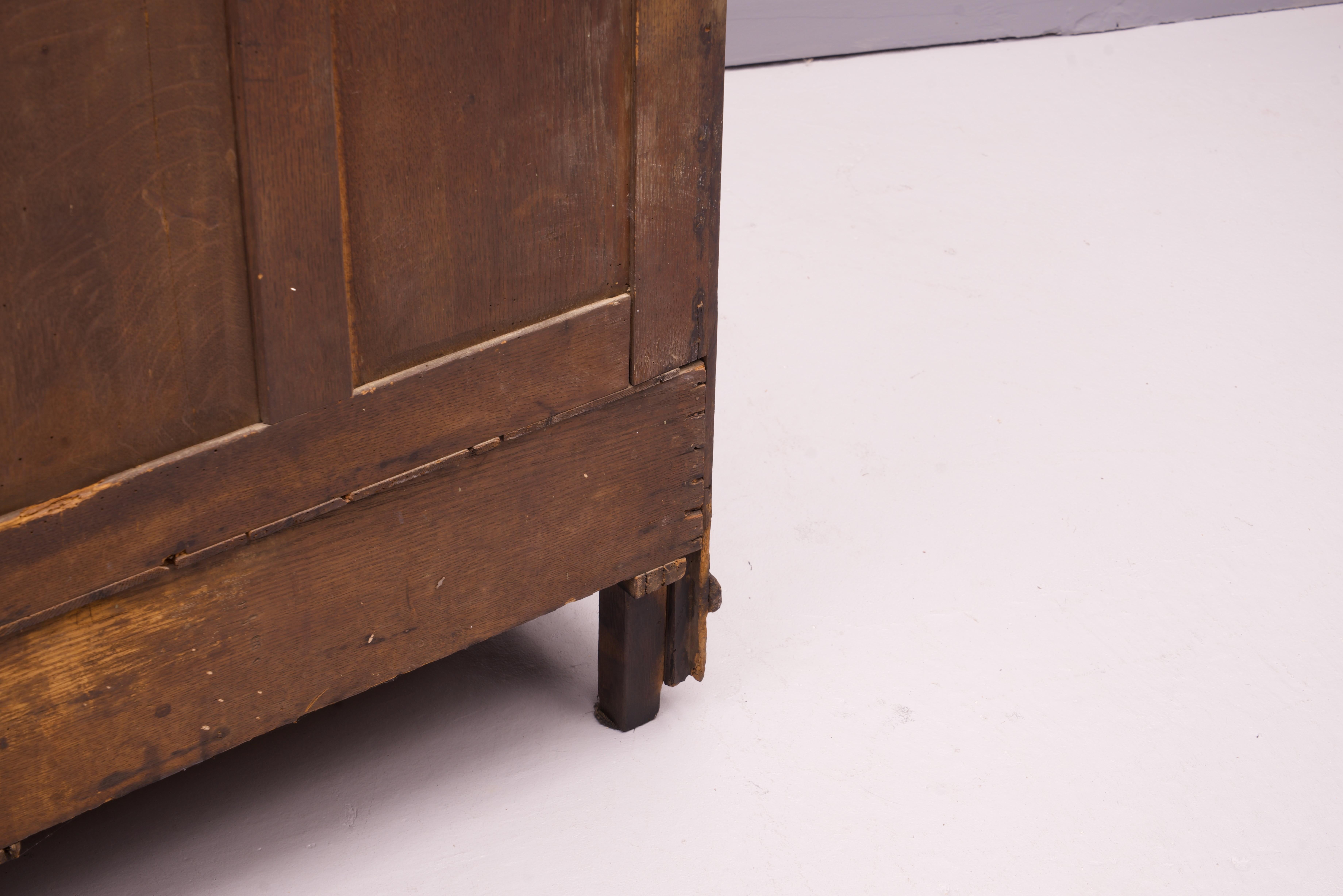 1800s Lancashire Oak Mule Chest Trunk Blanket Box Antique Cabinet Credenza For Sale 4