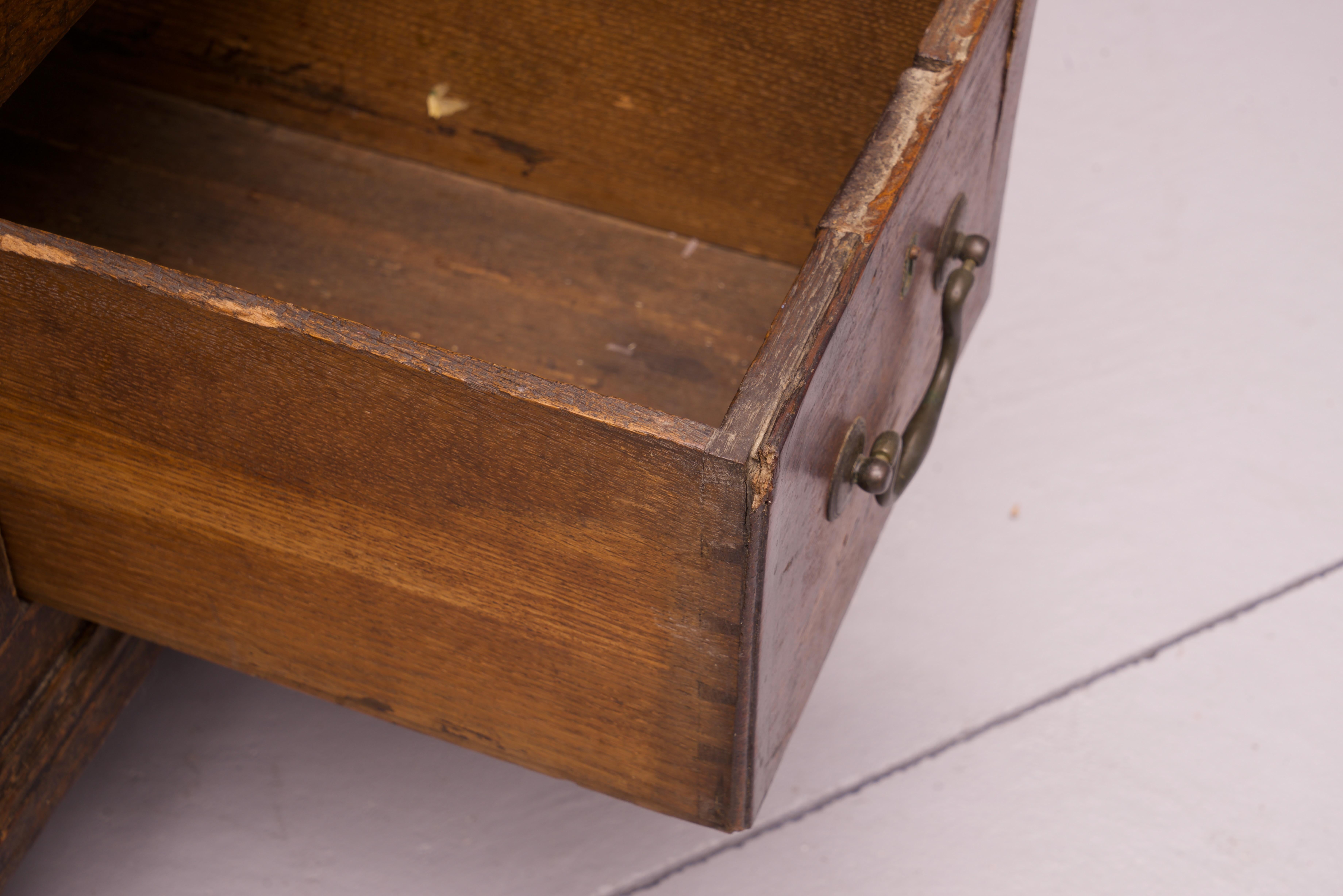 1800s Lancashire Oak Mule Chest Trunk Blanket Box Antique Cabinet Credenza For Sale 7